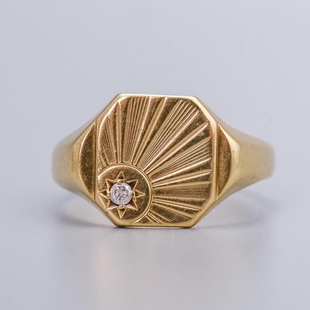 9ct Gold Diamond Signet Ring