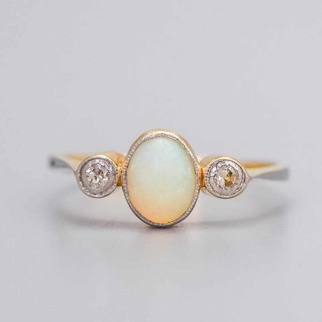 18ct Edwardian Opal & Diamond Ring