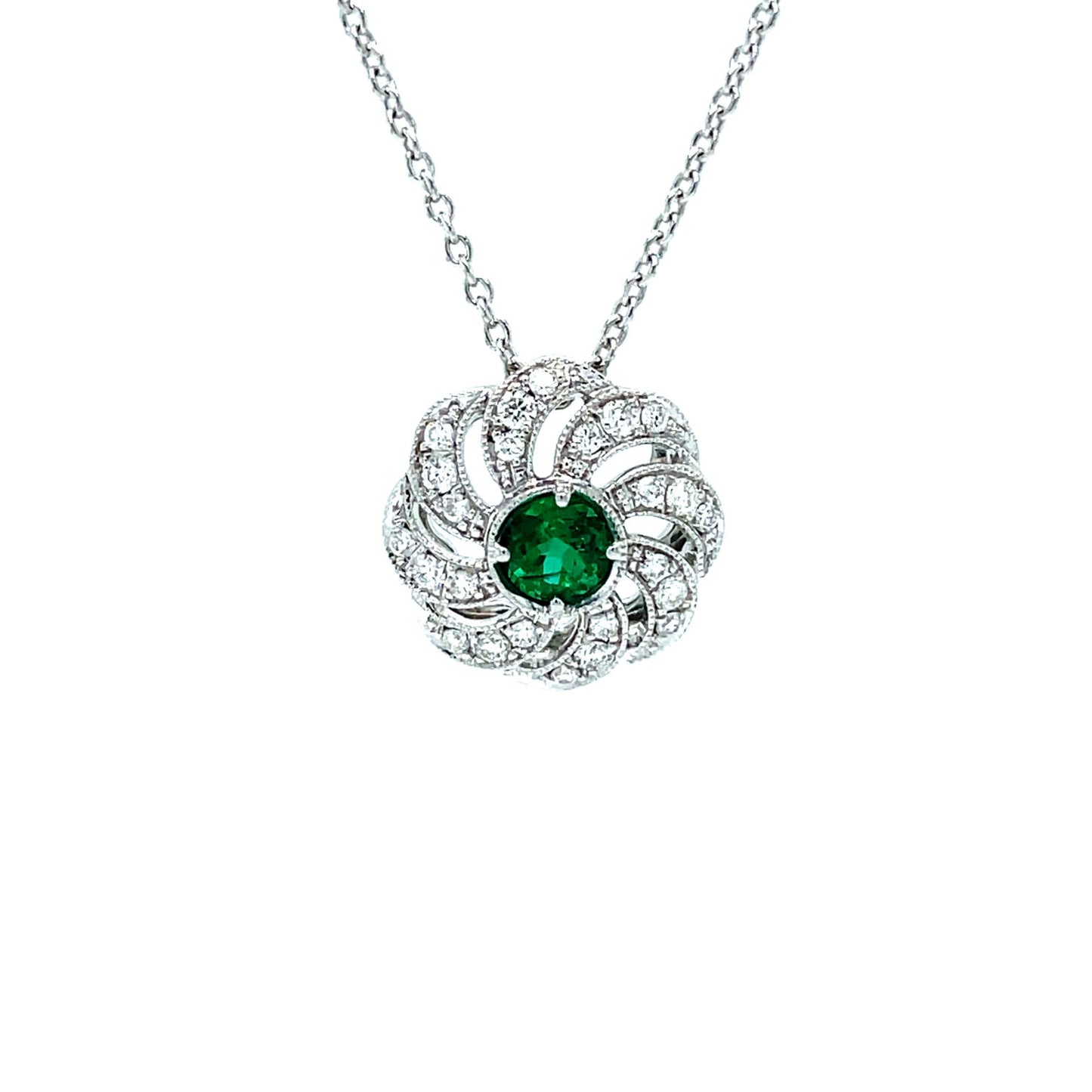 18ct Emerald  & Diamond Necklace